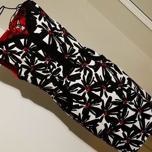 Sassy Pin-up White w/Black Flowers Dress